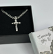 Жіночий хрест на кубинському ланцюжку з нержавіючої сталі в подарунковій коробочці 1001 фото 5