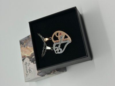 Парні кулони Ключ в серці Love You Gold із нержавіючої сталі 4471 фото