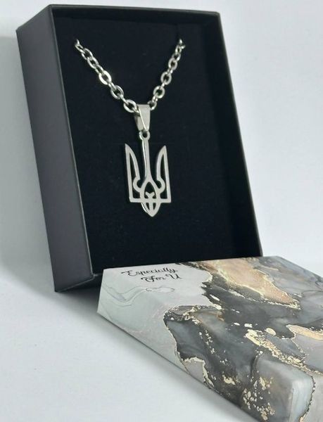 Подарунковий набір - ланцюжок якірне плетіння і Тризуб з нержавіючої сталі 14 фото